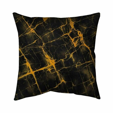 FONDO 20 x 20 in. Black & Gold Marble-Double Sided Print Indoor Pillow FO2793208
